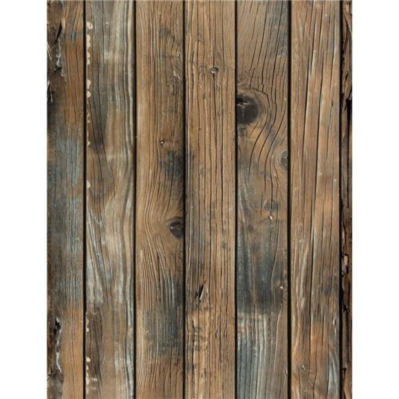Brown Distressed Wood Wallpaper Peel and Stick 17.71In X 118In Waterproof - Picture 1 of 7